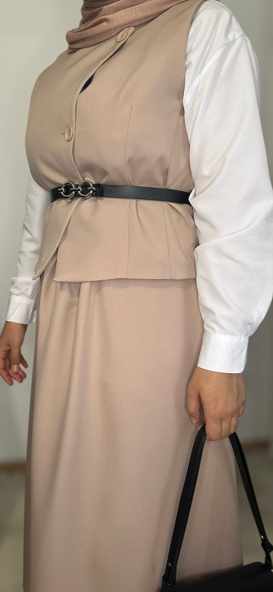 Ensemble jupe 2 pièces - Rose poudrée