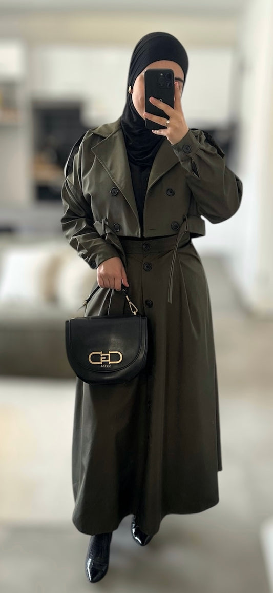 Ensemble trench-jupe - Kaki