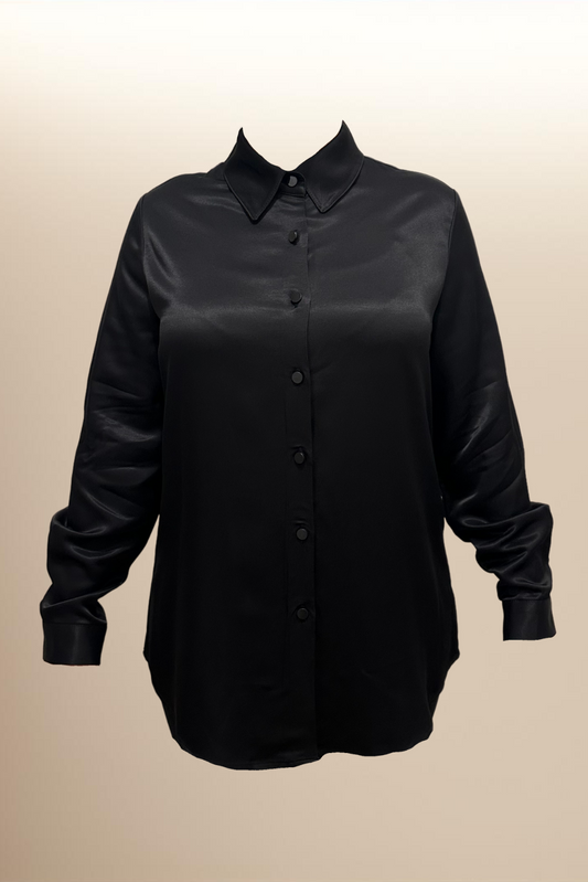 Chemise satinée - Noir