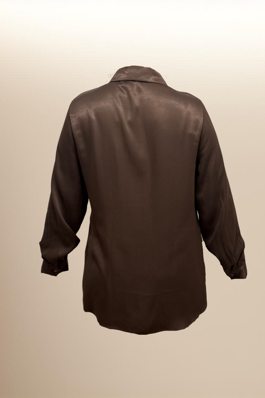 Chemise satinée - Marron
