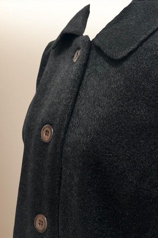Manteau effet laine - Noir