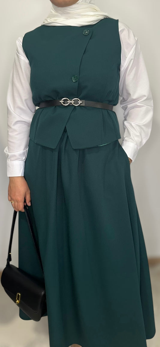 Ensemble jupe 2 pièces - Vert émeraude