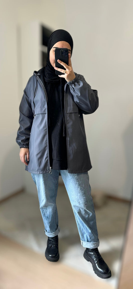 Veste de pluie - Bleu gris