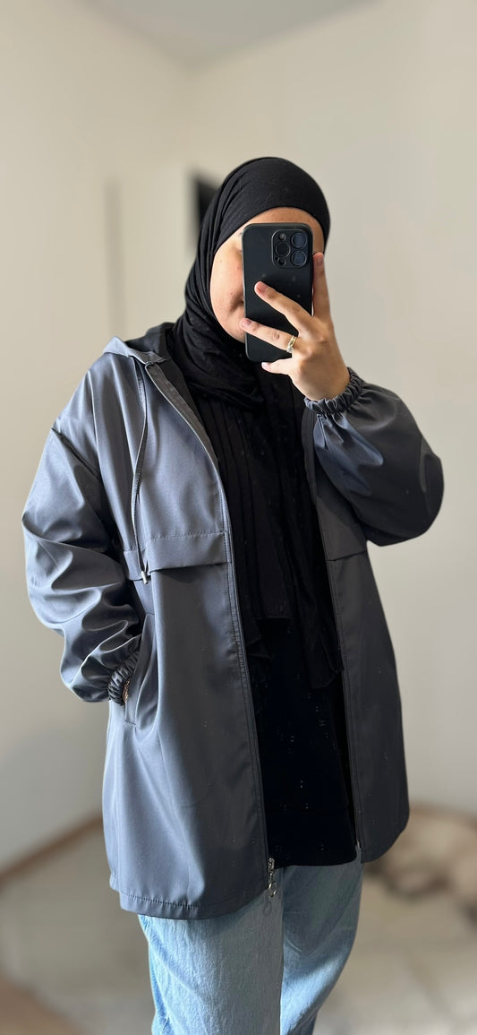 Veste de pluie - Bleu gris