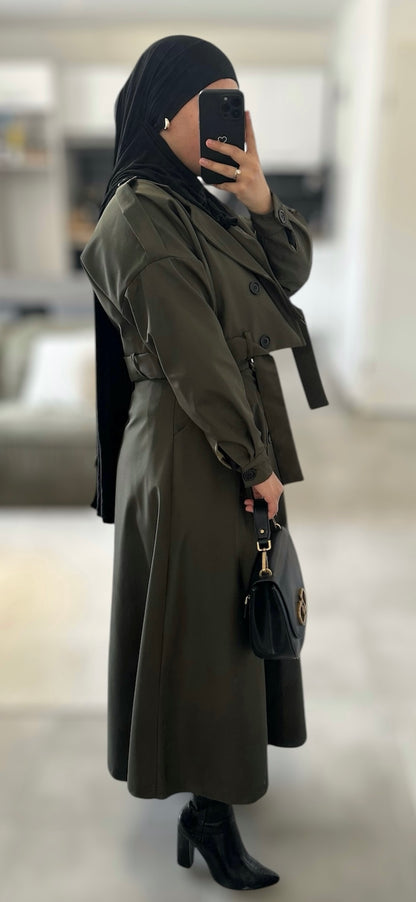 Ensemble trench-jupe - Kaki