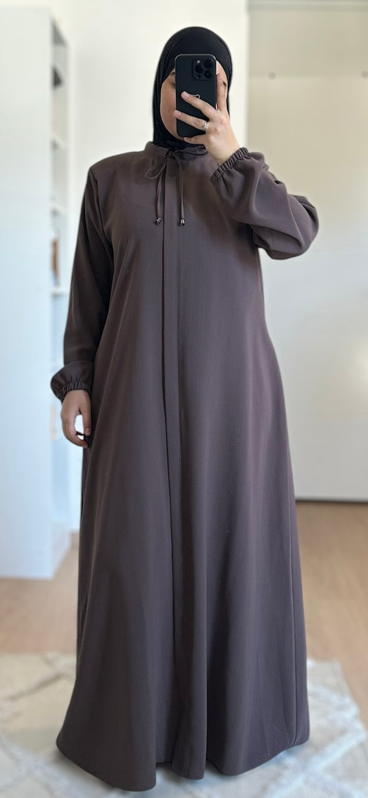 Abaya fine - Taupe foncé