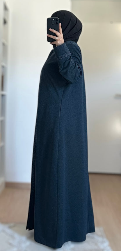 Abaya épaisse - Bleu nuit