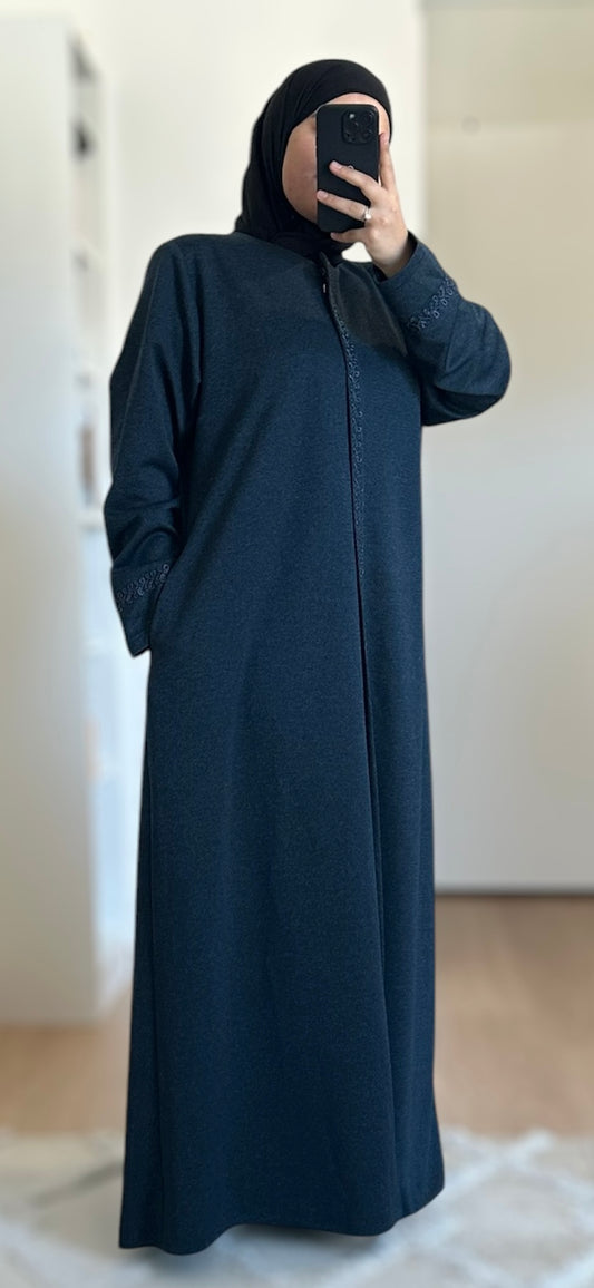 Abaya épaisse - Bleu nuit